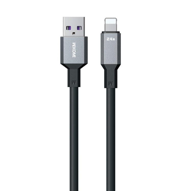WK WDC-17 2.4A USB to 8 Pin Silicone Data Cable, Length: 1.2m(Black) - Normal Style Cable by WK | Online Shopping UK | buy2fix