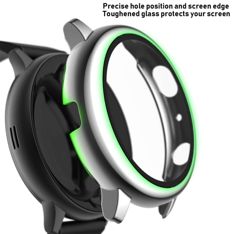 For Samsung Galaxy Watch Active 2 40mm Electroplate PC Protective Case with Tempered Glass Film(Silver) - Watch Bands by buy2fix | Online Shopping UK | buy2fix