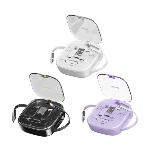 WK WDC-15 Pioneer Series 65W USB-C/Type-C to USB-C/Type-C Multifunctional Telescopic Storage Data Cable, Length: 1m(Purple) by WK