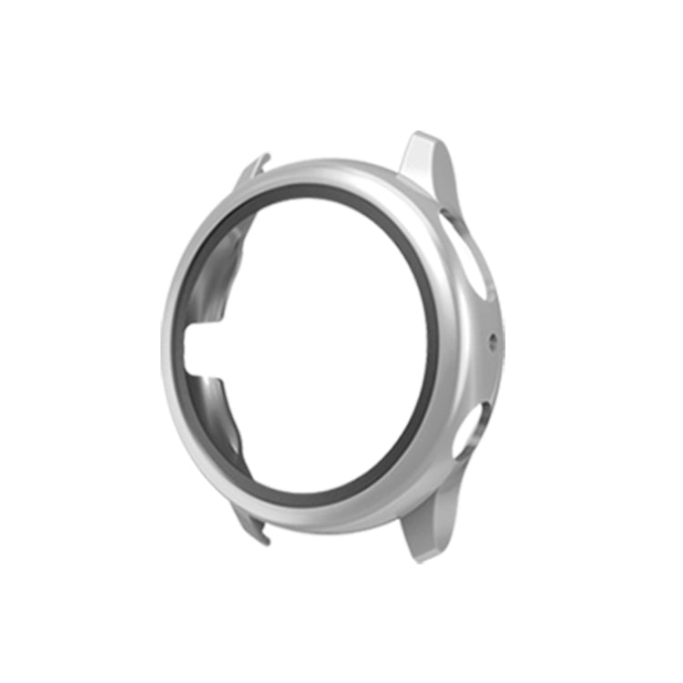 For Samsung Galaxy Watch Active 2 40mm PC Protective Case with Tempered Glass Film(Silver) - Watch Bands by buy2fix | Online Shopping UK | buy2fix