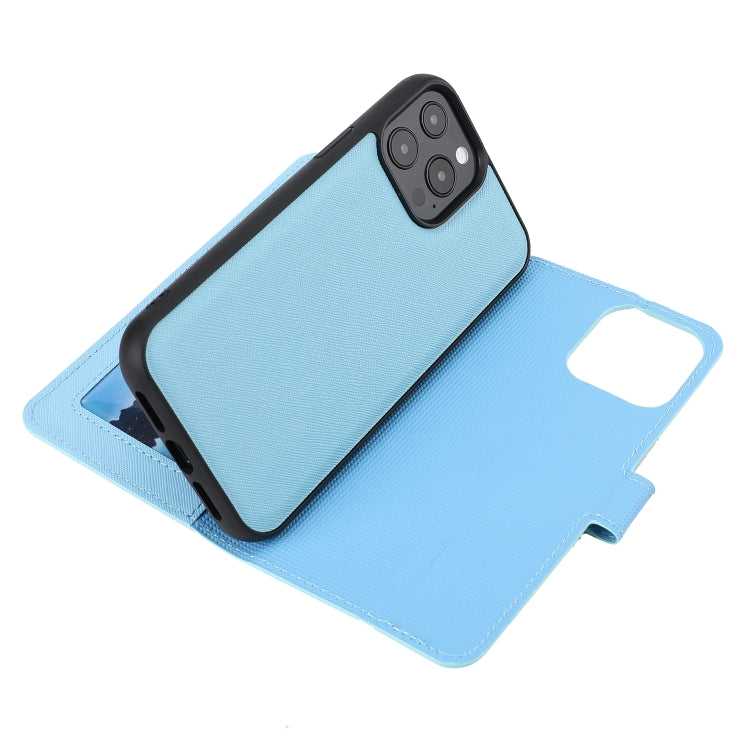 For iPhone 15 Pro Max Cross Texture Detachable Horizontal Flip PU Leather Case(Blue) by buy2fix