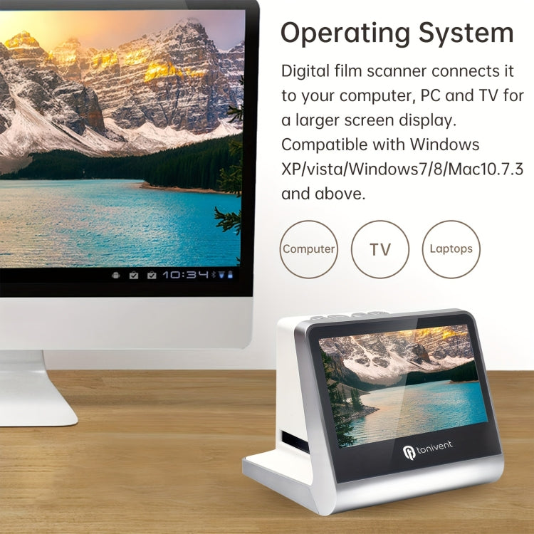 Tonivent TON170 14 Mega Pixels 5 inch HD Screen Film Scanner(EU Plug) by buy2fix