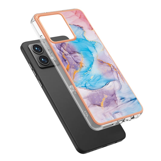 For Motorola Moto G84 Electroplating IMD TPU Phone Case(Blue Marble) by buy2fix