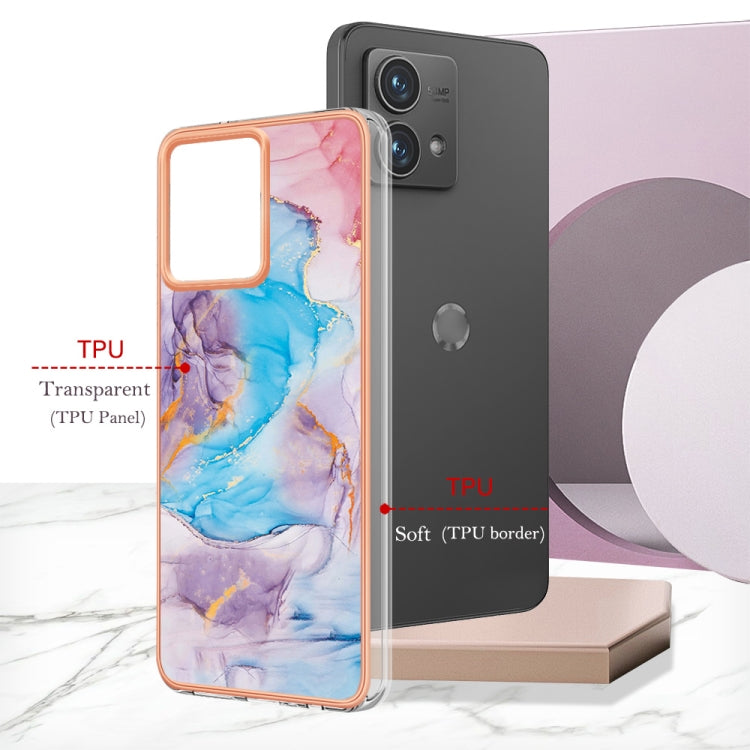 For Motorola Moto G84 Electroplating IMD TPU Phone Case(Blue Marble) by buy2fix