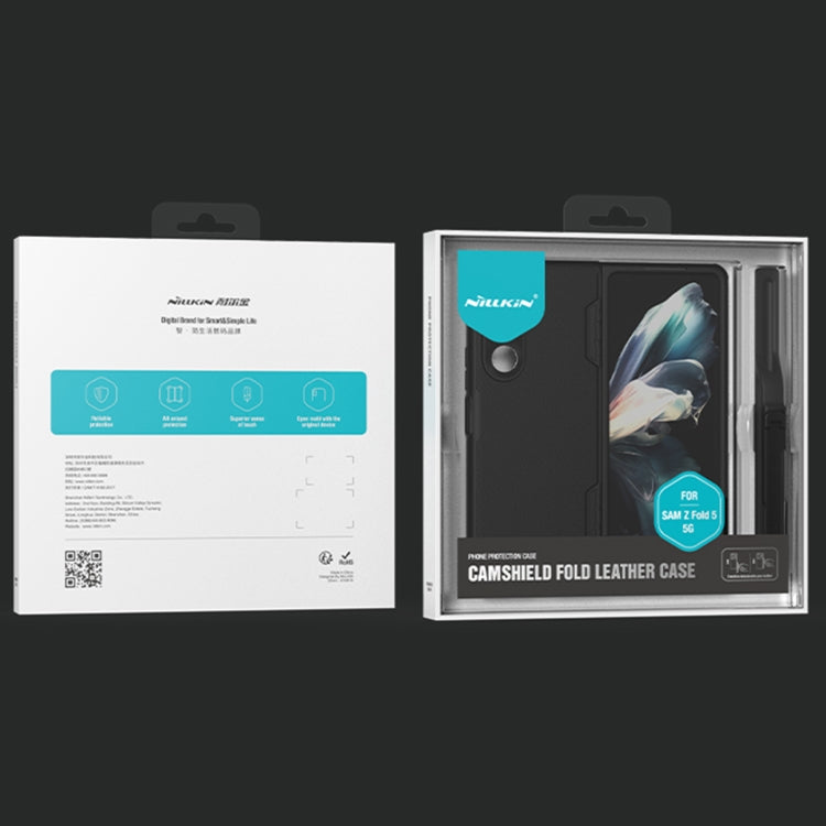 For Samsung Galaxy Z Fold5 NILLKIN CamShield Fold Series PC + TPU Phone Case with Pen Slot(Green) by NILLKIN