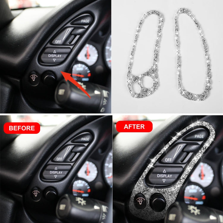 For Chevrolet Corvette C5 1998-2004 2 in 1 Both Sides of Car Speedometer Diamond Decorative Sticker, Left Drive by buy2fix