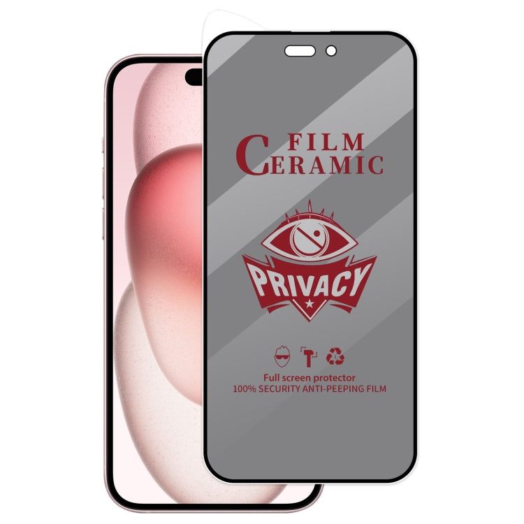 For iPhone 15 Plus Full Coverage HD Privacy Ceramic Film Grey - iPhone 15 Plus Tempered Glass by buy2fix | Online Shopping UK | buy2fix