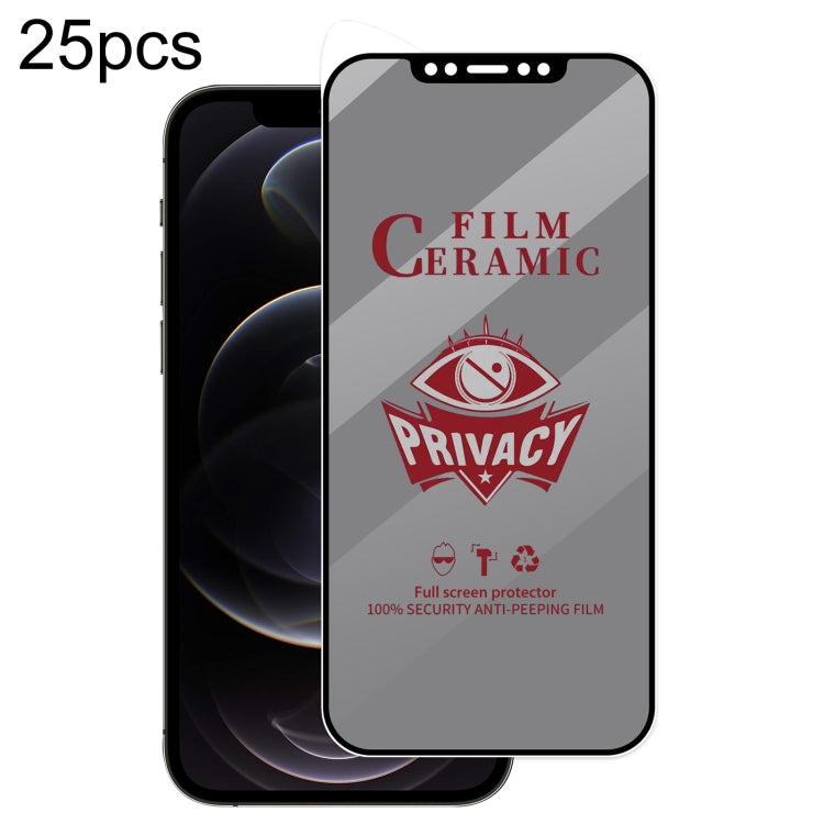 For iPhone 12 / 12 Pro 25pcs Full Coverage HD Privacy Ceramic Film - iPhone 12 / 12 Pro Tempered Glass by buy2fix | Online Shopping UK | buy2fix