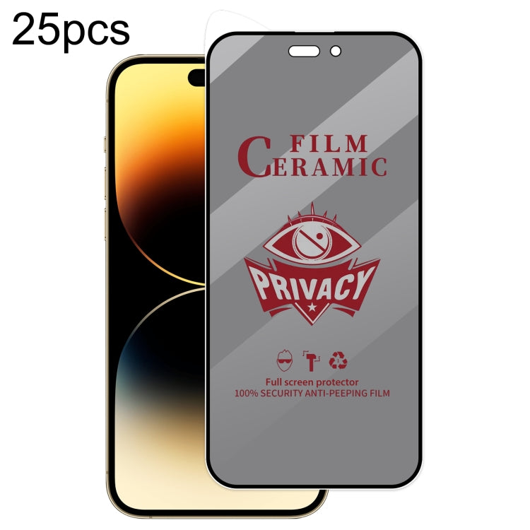 For iPhone 14 Pro 25pcs Full Coverage HD Privacy Ceramic Film - iPhone 14 Pro Tempered Glass by buy2fix | Online Shopping UK | buy2fix