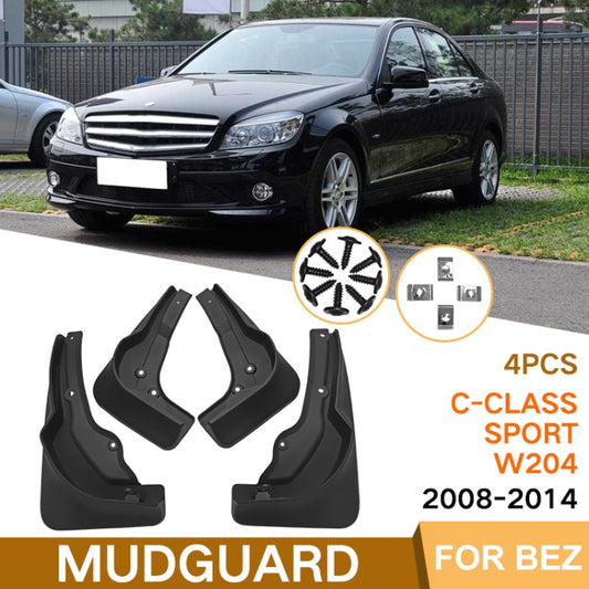 For Mercedes-Benz C-Class W205 Sport 2008-14 4pcs/Set Car Auto Soft Plastic Splash Flaps Fender Guard by buy2fix