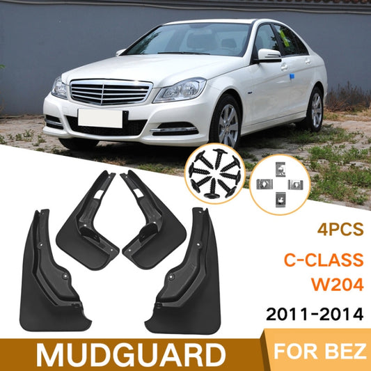 For Mercedes-Benz C-Class W205 2011-2014 4pcs/Set Car Auto Soft Plastic Splash Flaps Fender Guard by buy2fix
