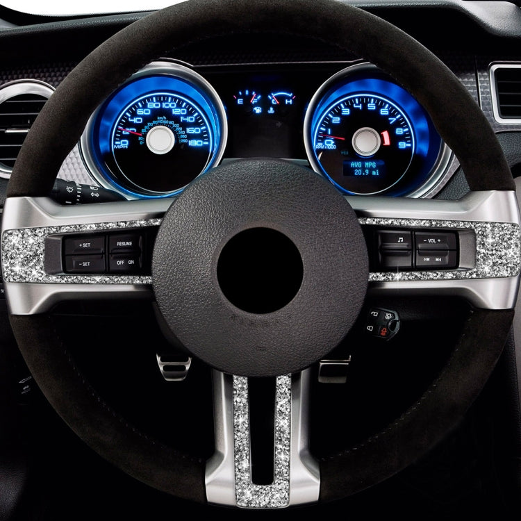 For Ford Mustang 2009-2013 3 in 1 Car Steering Wheel Diamond Decoration Sticker, Left Hand Drive by buy2fix