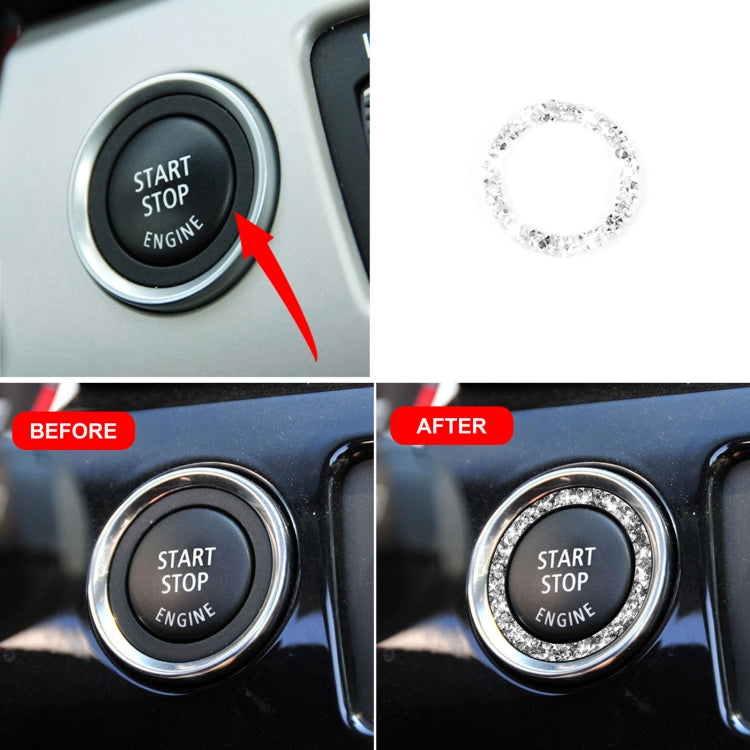 For BMW 3 Series E90 / E92 / E93 2009-2012 Car One-click Start Ring Diamond Decorative Sticker by buy2fix