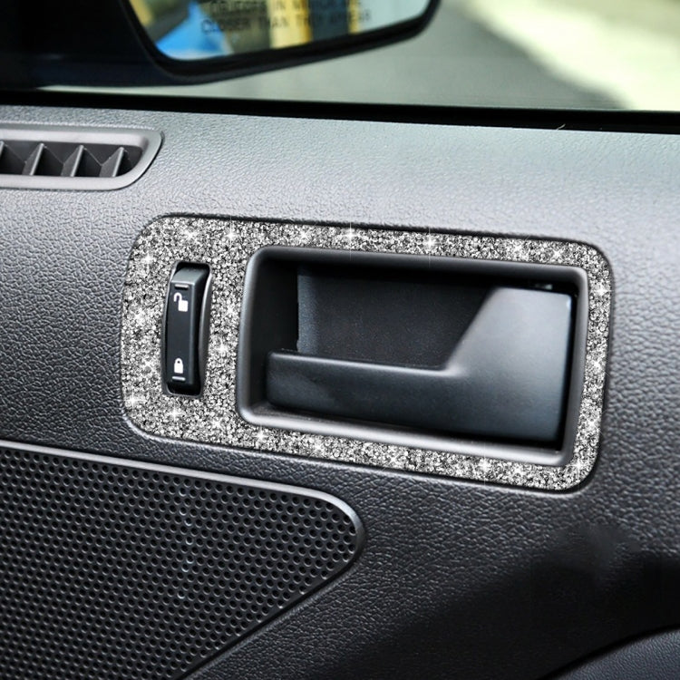 For Ford Mustang 2009-2013 2pcs Car Door Inner Handle Diamond Decoration Sticker, Left Hand Drive by buy2fix