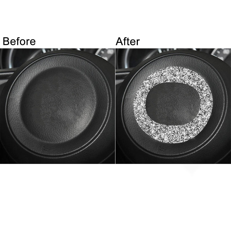 For Mazda CX-5 2017-2018 Car Steering Wheel Circle Diamond Decorative Sticker,Left and Right Drive Universal by buy2fix
