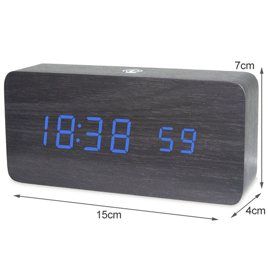 LT-1035 LED Display Digital APP Smart Alarm Clock(Blue Light Black Wood) by buy2fix