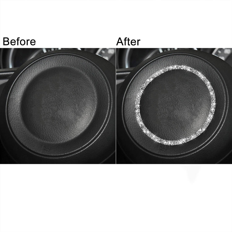 For Mazda CX-5/CX-4 Car Steering Wheel Diamond Decorative Sticker,Left and Right Drive Universal by buy2fix