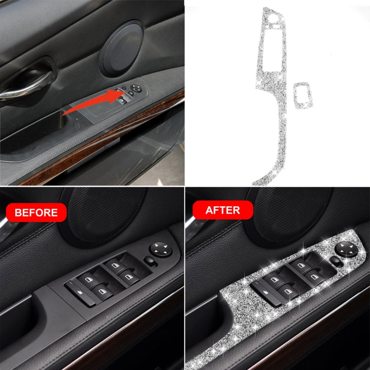 For BMW 3 Series E92 2005-2012 Car Window Lift Panel with Folding Key 40.4cm Diamond Decorative Sticker, Left Drive by buy2fix