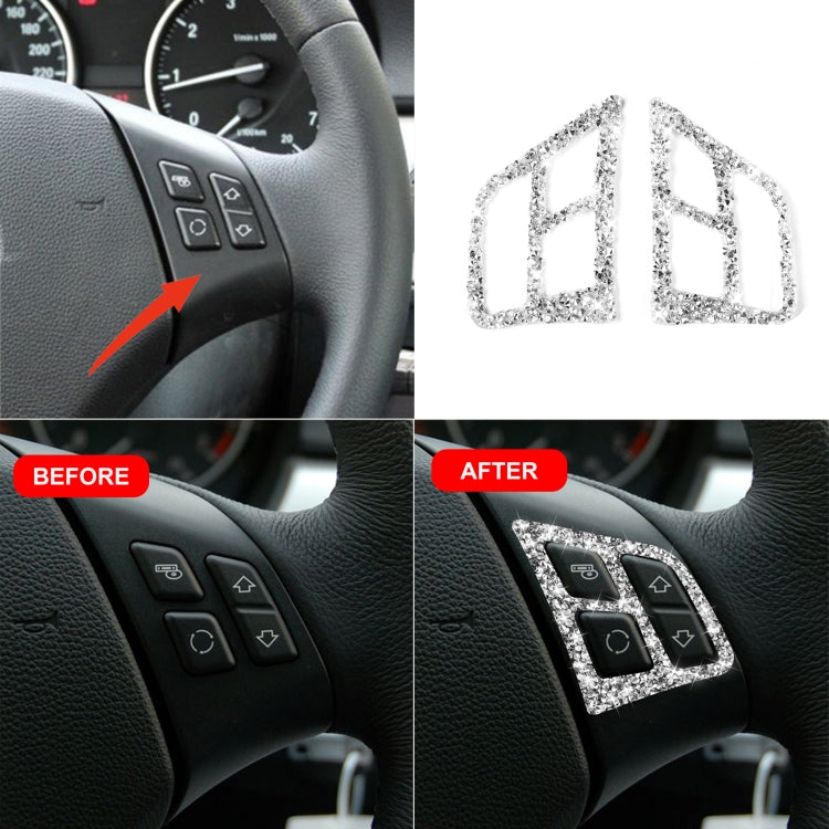 For BMW 3 Series E90 2005-2012 Car Steering Wheel Button Panel Diamond Decorative Sticker by buy2fix