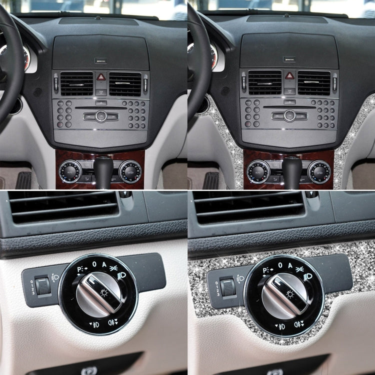 For Mercedes-Benz C-class W204 2007-2010 Car Headlight Frame Diamond Decorative Sticker, Left-hand Drive by buy2fix