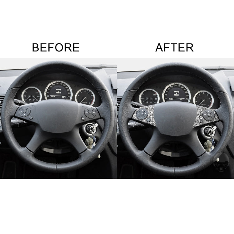 For Mercedes-Benz C-class W204 2007-2010 Car Steering Wheel Buttons Diamond Decorative Sticker, Left and Right Drive by buy2fix