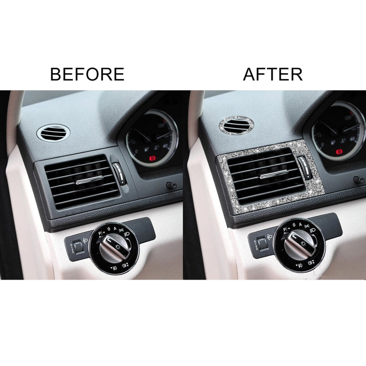 For Mercedes-Benz C-class W204 2007-2010 Car Instrument + Middle + Side Air Outlet Diamond Decorative Sticker, Left and Right Drive by buy2fix