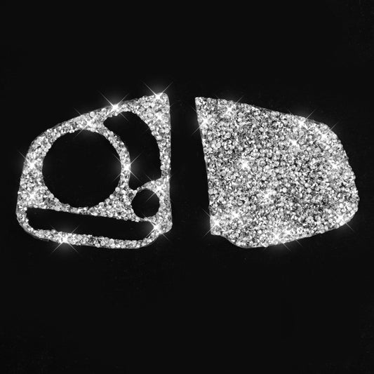 For Honda Civic 2016-2019 Car Steering Wheel Buttons Middle Configuration Diamond Decorative Sticker, Left and Right Drive by buy2fix