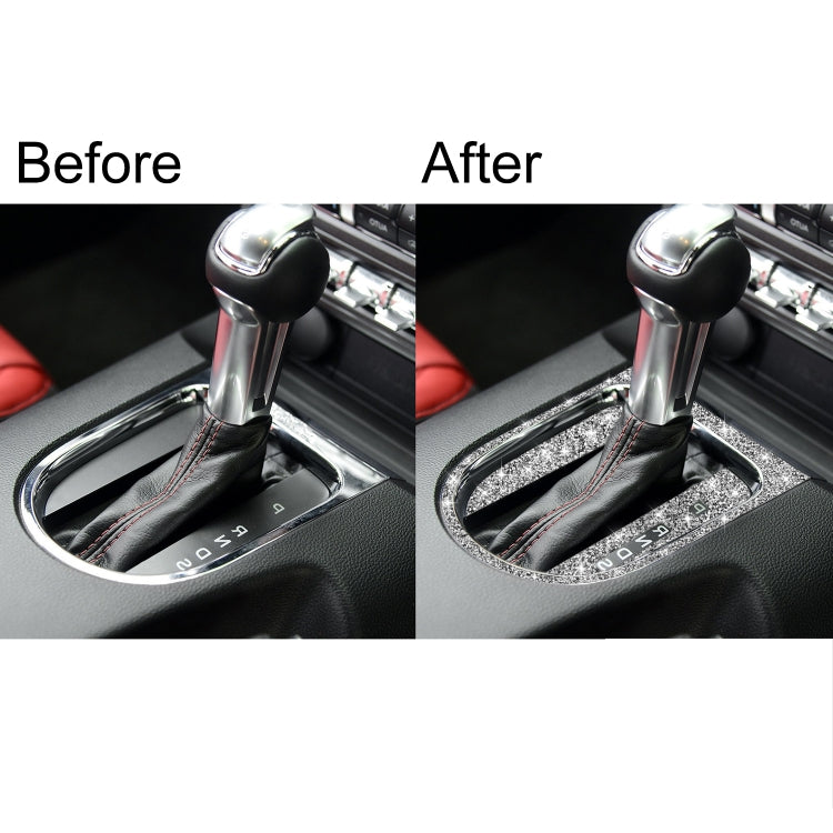 For Ford Mustang 2015-2020 3pcs Car Gear Shift Outer Ring Diamond Decoration Sticker, Right Drive by buy2fix