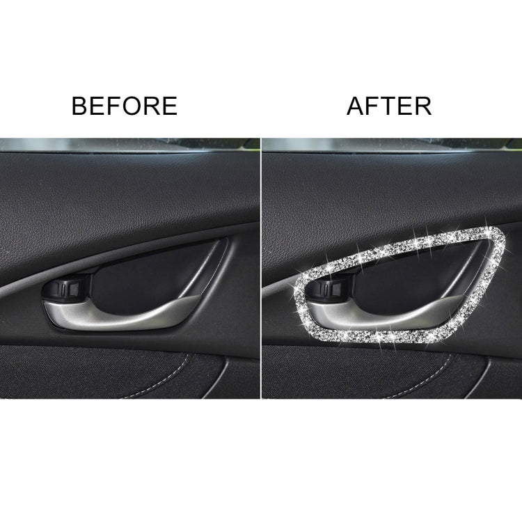 For Honda Civic 2016-2019 Car Inside Door Bowl Frame Diamond Decorative Sticker, Left and Right Drive by buy2fix