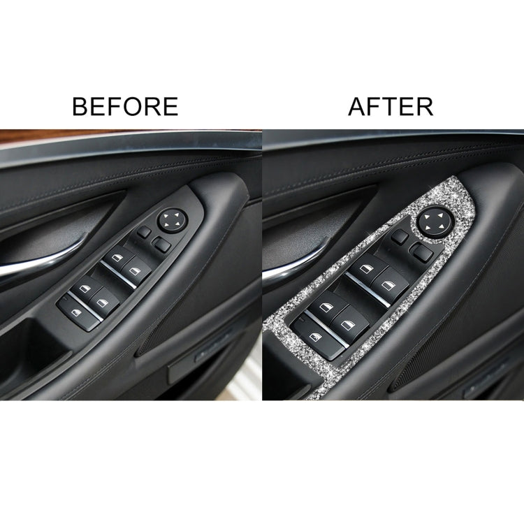 For BMW F10 5 Series 2011-2018 Car Window Lift Switch Diamond Decorative Sticker, Left-hand Drive by buy2fix