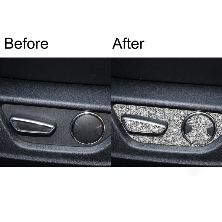 For Ford Mustang 2015-2020 Car Seat Adjustment Button Diamond Decoration Sticker, Left Drive by buy2fix