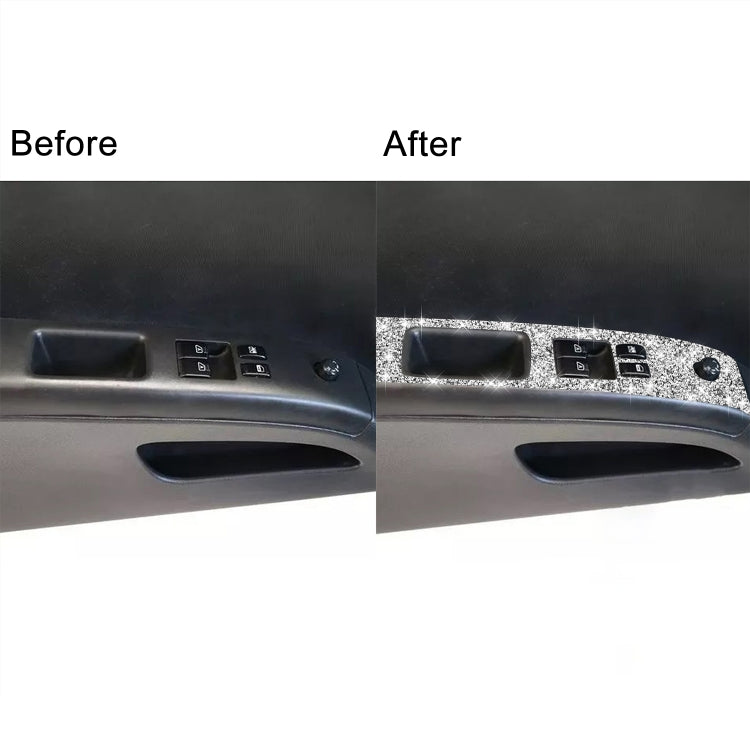 For Nissan 350Z 2003-2009 2pcs Car Glass Lift Diamond Decorative Sticker, Left Drive by buy2fix