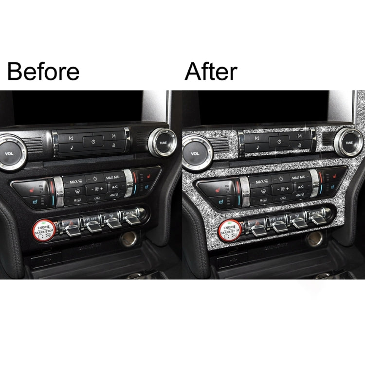 For Ford Mustang 2015-2020 Car Central Control CD Frame Diamond Decoration Sticker, Left and Right Drive by buy2fix