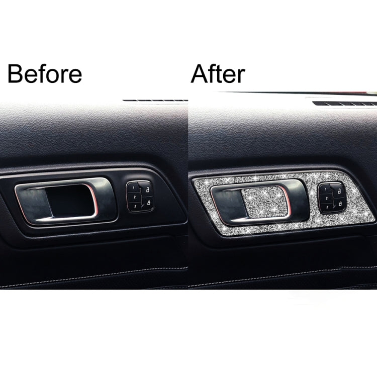 For Ford Mustang 2015-2020 4pcs Car Door Inner Handle Panel Diamond Decoration Sticker, Left Drive by buy2fix