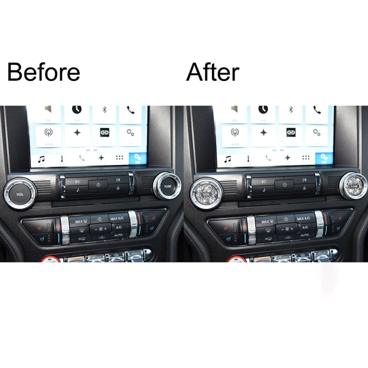For Ford Mustang 2015-2020 2pcs Car Volume Button Diamond Decoration Sticker, Left and Right Drive by buy2fix