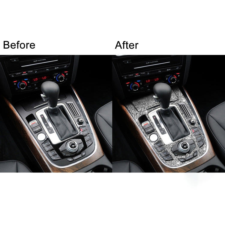 For Audi A4L / A5 / Q5 Car Gear Panel D Diamond Decoration Sticker, Left and Right Drive by buy2fix