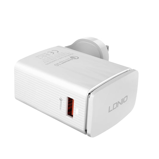 LDNIO A1301Q 2 in 1 18W QC3.0 USB Interface Travel Charger Mobile Phone Charger with Micro USB Data Cable, EU Plug by LDNIO