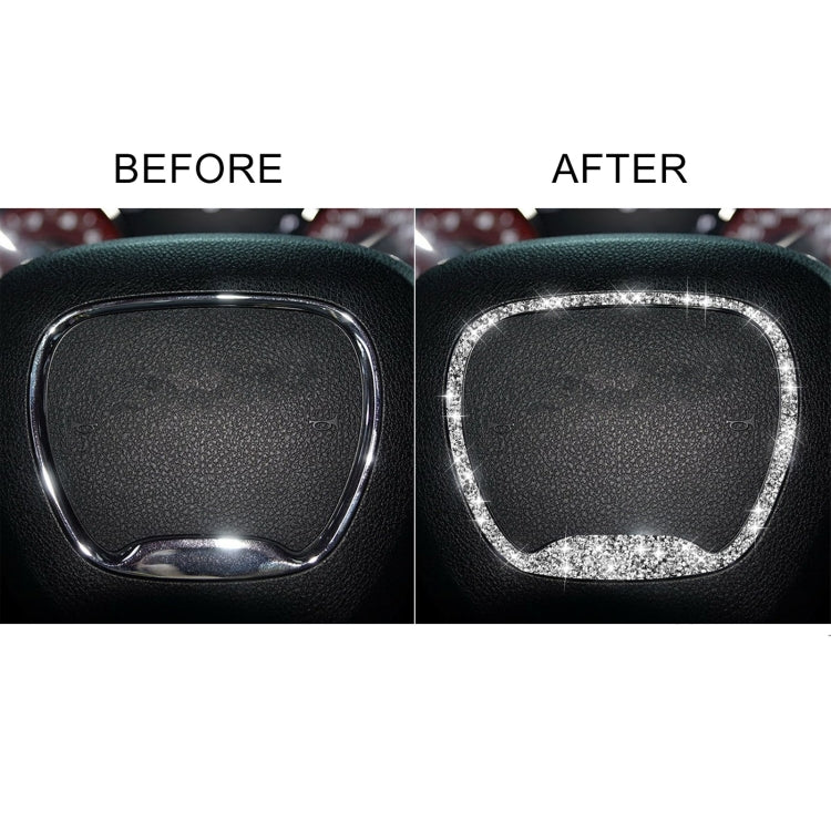 For Dodge Challenger 2015-2021 Car Steering Wheel Diamond Decorative Sticker, Left and Right Drive by buy2fix