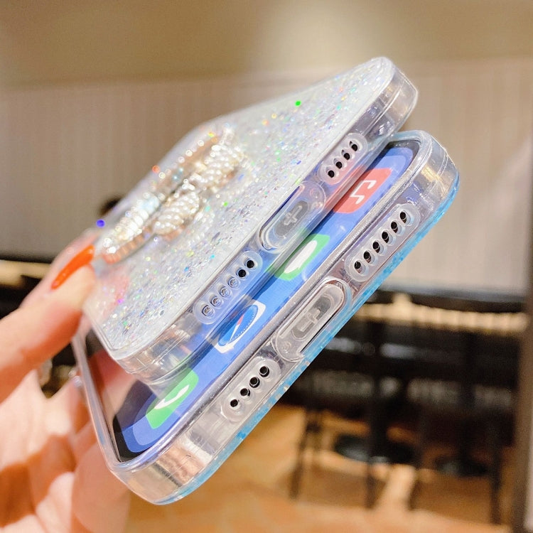 For iPhone 12 Pro Max Starry Sequin Diamond Cat Ears Mirror Epoxy TPU Phone Case(Pink) - iPhone 12 Pro Max Cases by buy2fix | Online Shopping UK | buy2fix