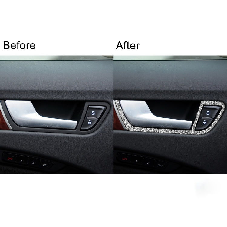 For Audi A4 / A5 / Q5 Car Door Inner Handle Frame Diamond Decoration Sticker, Left and Right Drive by buy2fix