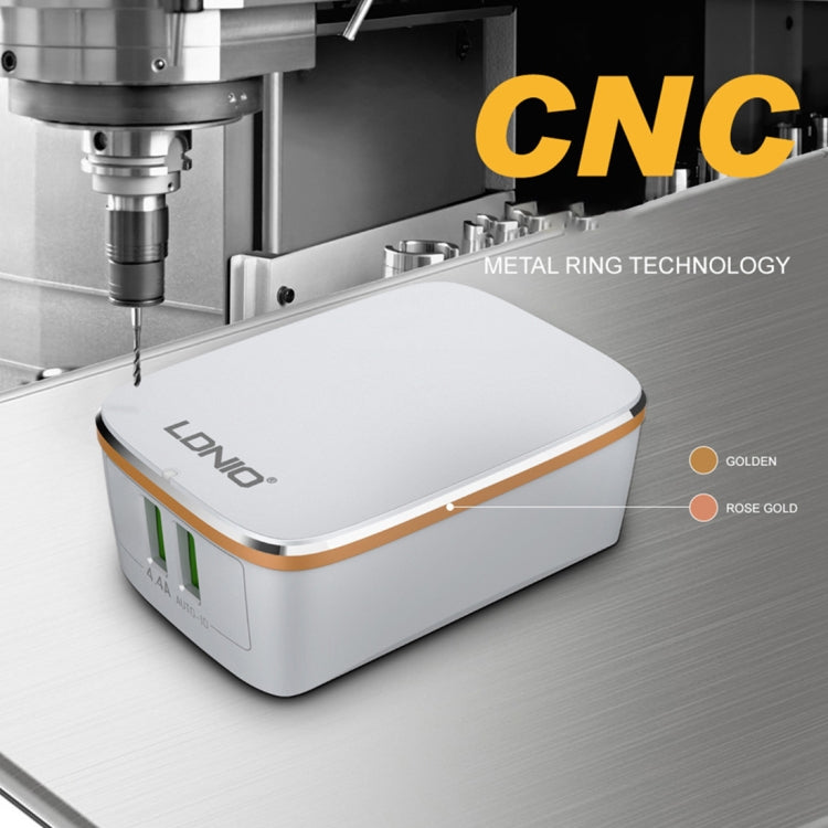 LDNIO A2204 2 in 1 12W Dual USB Interface Travel Charger Mobile Phone Charger with Type-C / USB-C Data Cable, US Plug by LDNIO