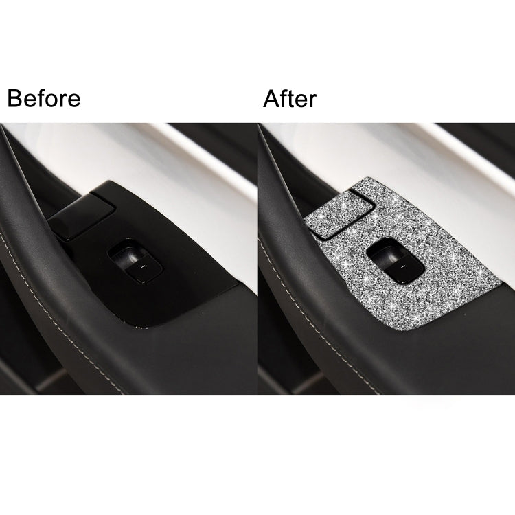 For Tesla Model 3 Car Window Raising Button Diamond Sticker, Right Drive by buy2fix