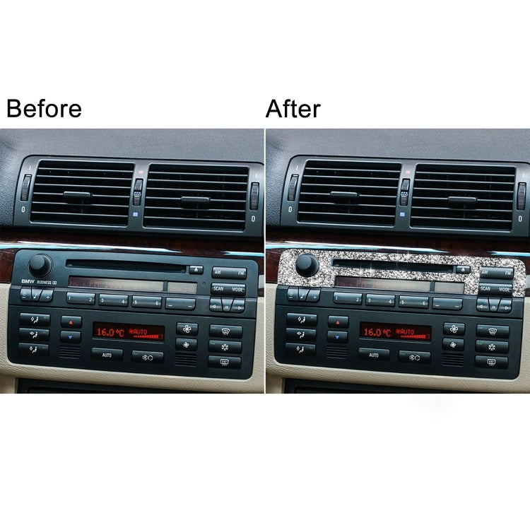For BMW Series 3 E46 1998-2005 Car Center Control Panel Upper Diamond Decoration Sticker, Left and Right Drive by buy2fix