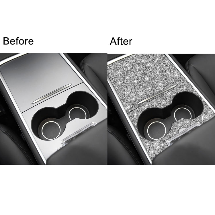 For Tesla Model 3 Car Center Control Panel with Hole Diamond Sticker,Left and Right Drive Universal by buy2fix