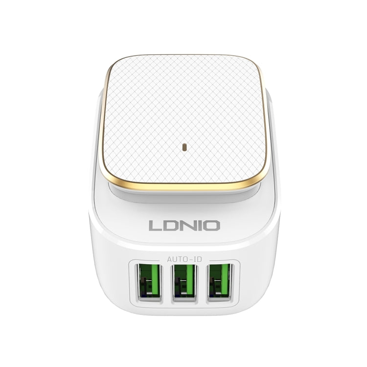 LDNIO A3305 3.4A 3 USB Interfaces Travel Charger Mobile Phone Charger, Support Touch LED Night Light, with Type-C / USB-C Data Cable, EU Plug - USB Charger by LDNIO | Online Shopping UK | buy2fix