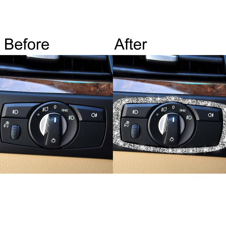 For BMW X5 E70 / X6 E71 2008-2013 Car Headlight Switch Frame Diamond Decoration Sticker, Left and Right Drive by buy2fix