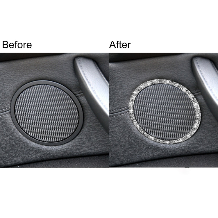 For BMW E70 2008-2013 / E71 2008-2014 4pcs Car Horn Circle Diamond Decoration Sticker, Left and Right Drive by buy2fix