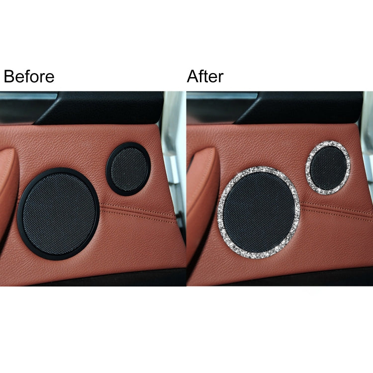 For BMW E70 2008-2013 / E71 2008-2014 6pcs Car Horn Circle Diamond Decoration Sticker, Left and Right Drive by buy2fix