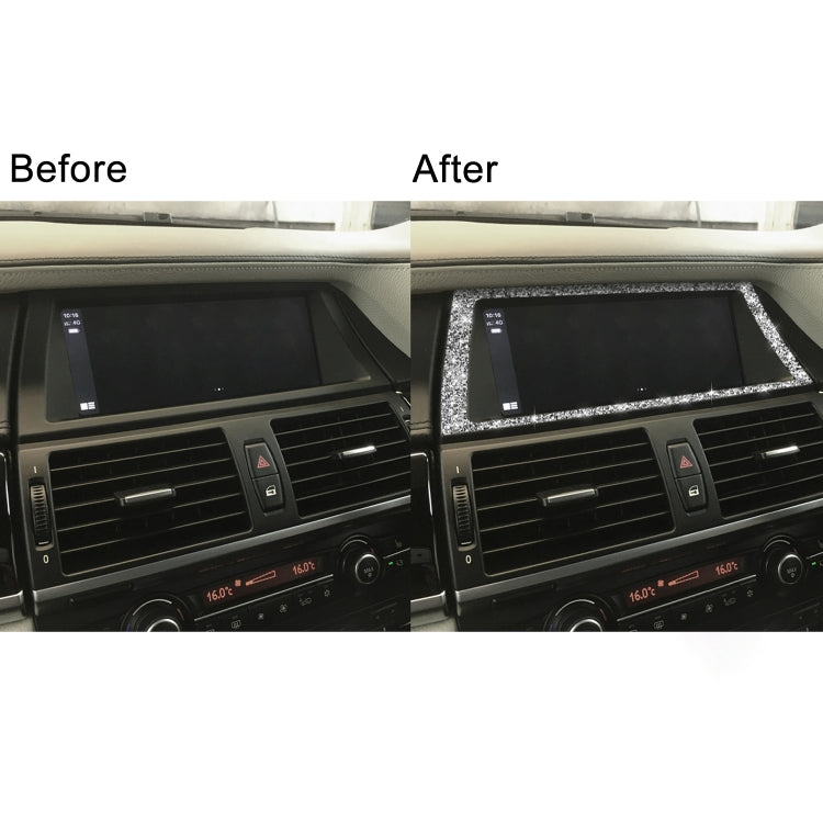 For BMW X5 E70 / X6 E71 2008-2013 Car Navigation Frame Diamond Decoration Sticker, Left and Right Drive by buy2fix
