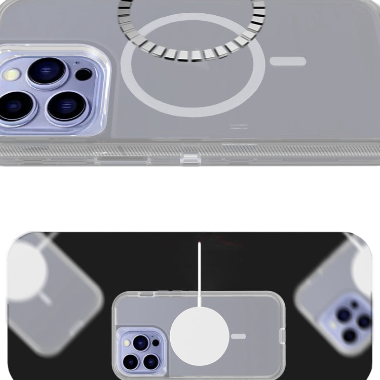 For iPhone 14 Plus Shockproof MagSafe Magnetic Phone Case(Transparent Grey) - iPhone 14 Plus Cases by buy2fix | Online Shopping UK | buy2fix